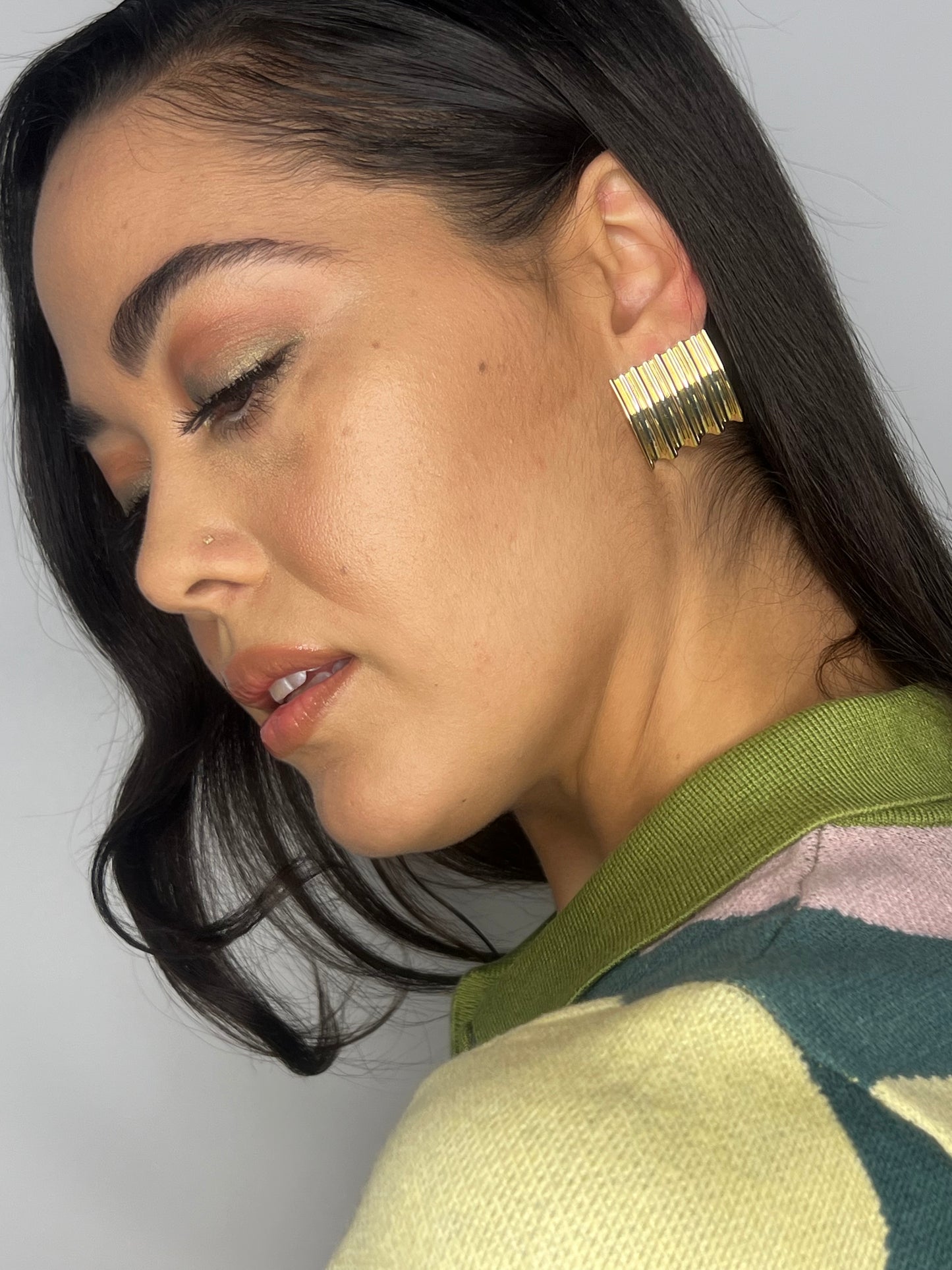Bold Rectangle Earrings - Gold