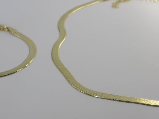 Solid Gold Necklace and Bracelet set