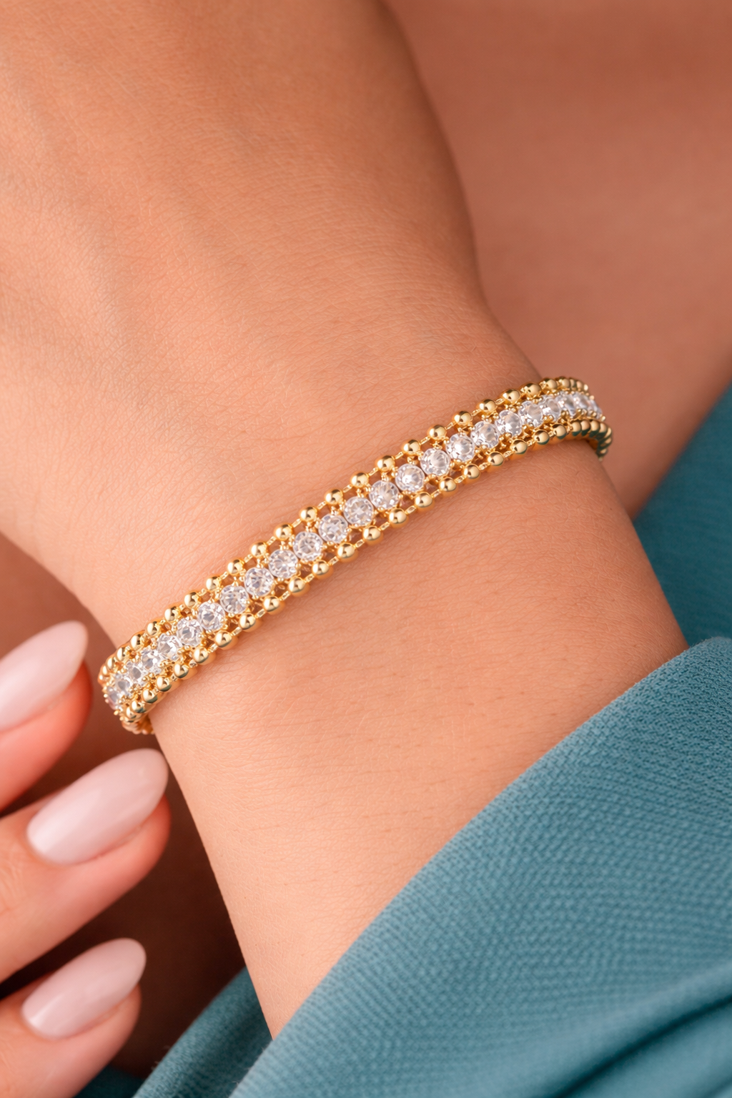 Double Row Beaded Tennis Bracelet