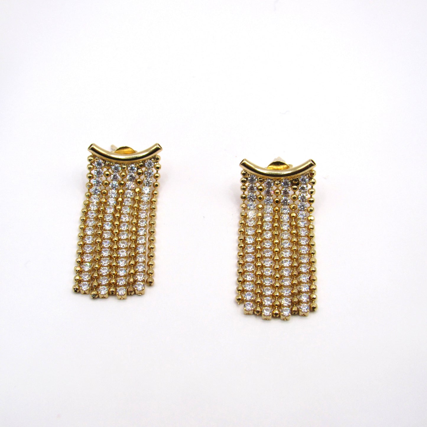 Curtain Studded Earrings - Gold