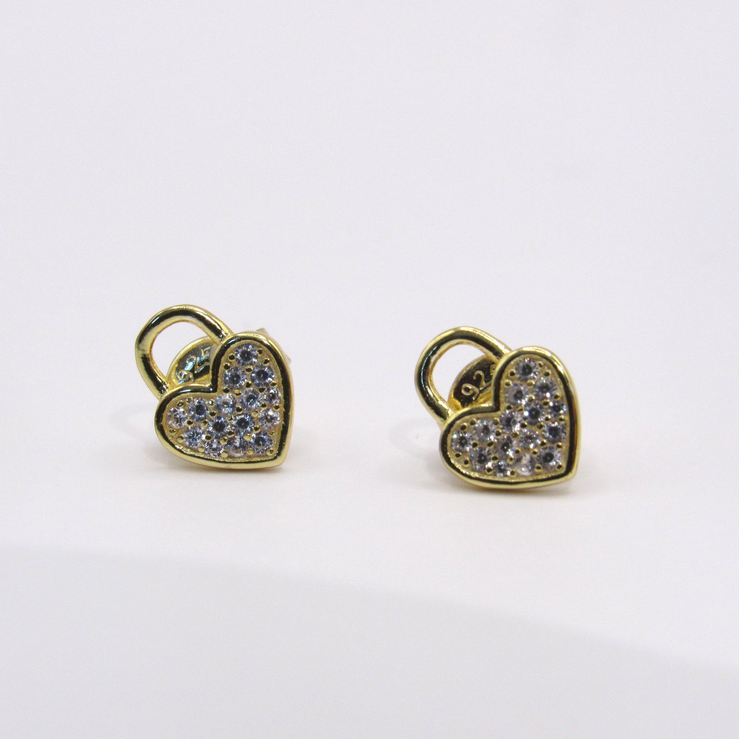 Heart Lock Earrings - Gold