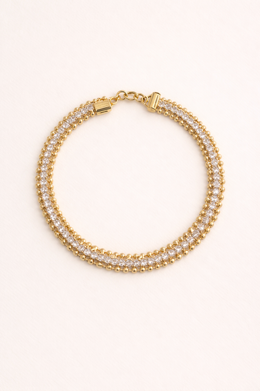 Double Row Beaded Tennis Bracelet