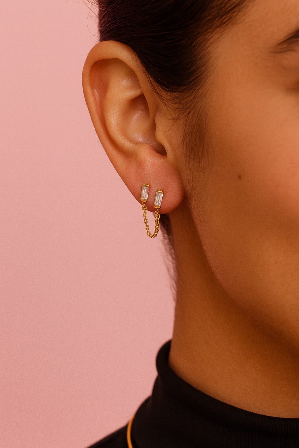Baguette Chain Drops