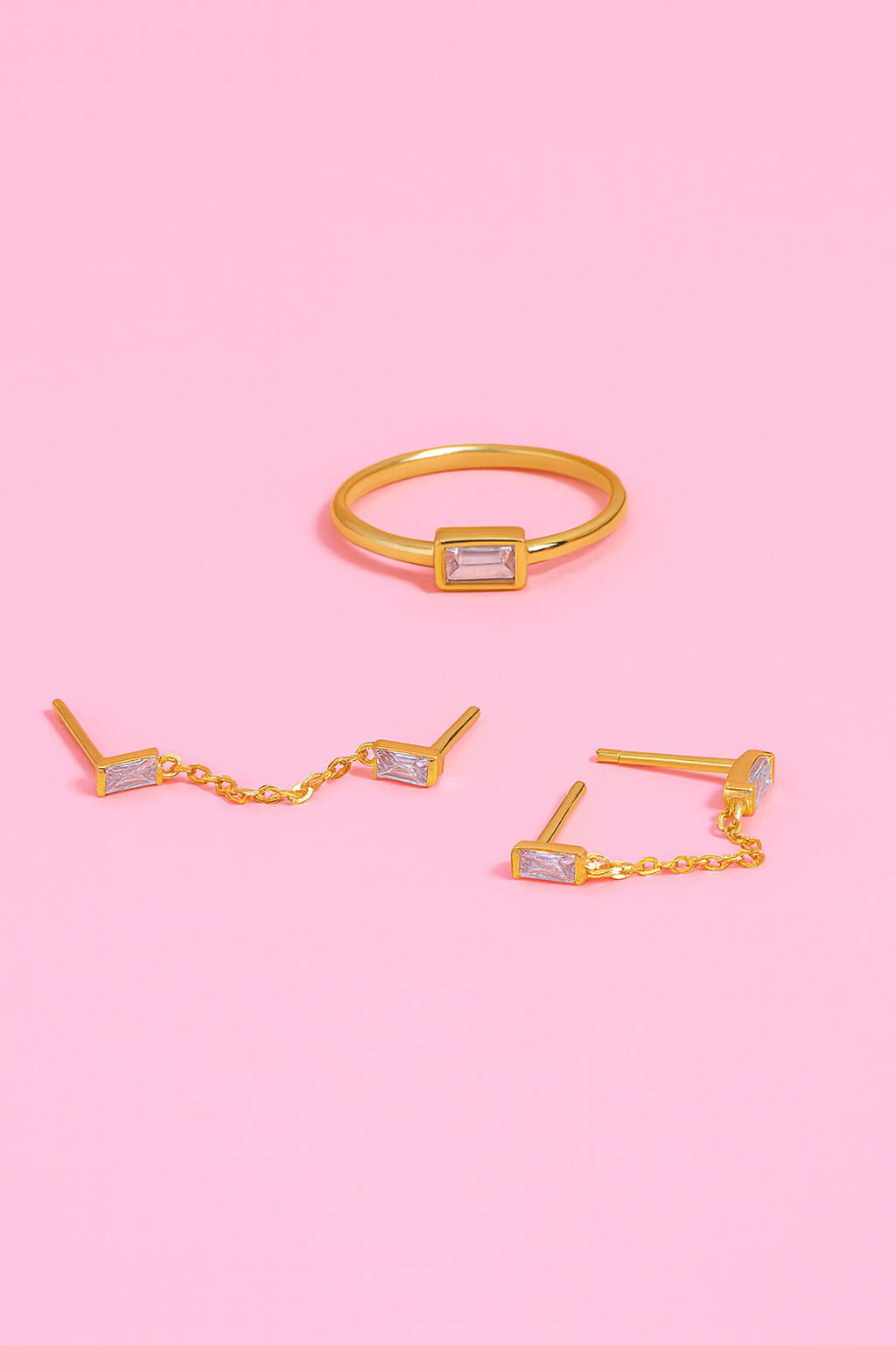 Baguette Chain Drops