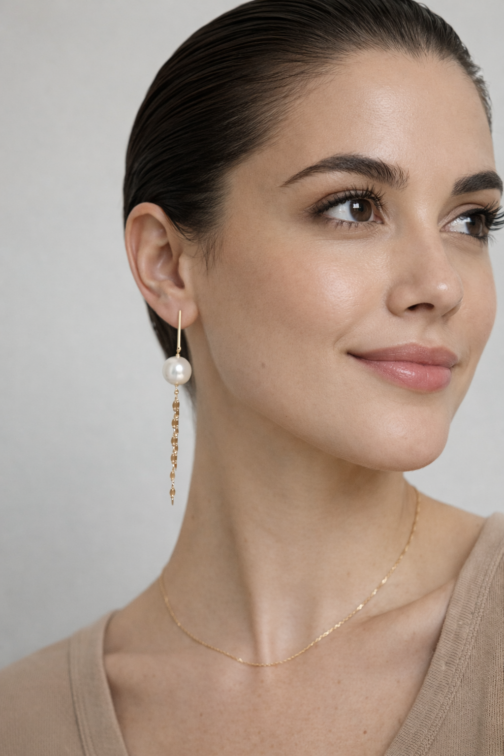 Pear Drop Chain Earrings